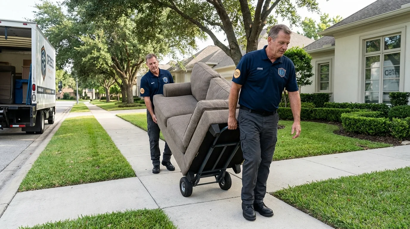 Local residential moving crew loading furniture in Pocatello, ID